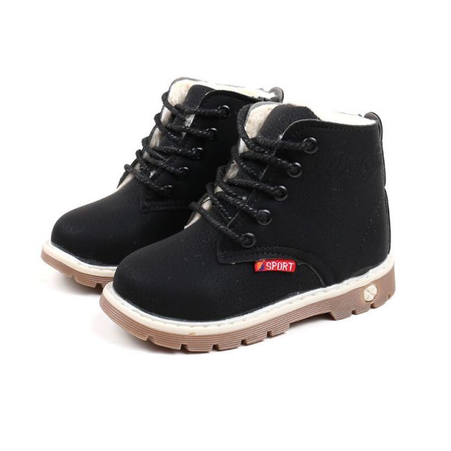 Ghete negre imblanite cu siret (Marime Disponibila: Marimea 23) MBA88-4-p32