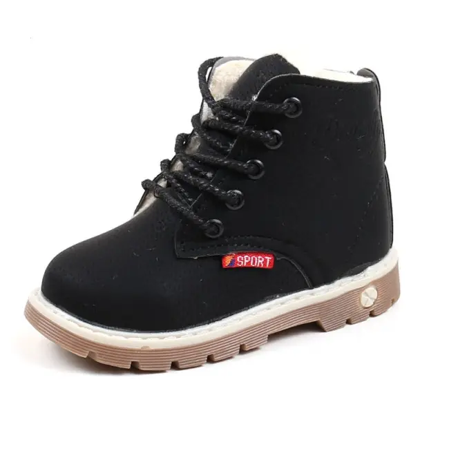 Ghete negre imblanite cu siret (Marime Disponibila: Marimea 23) MBA88-4-p32