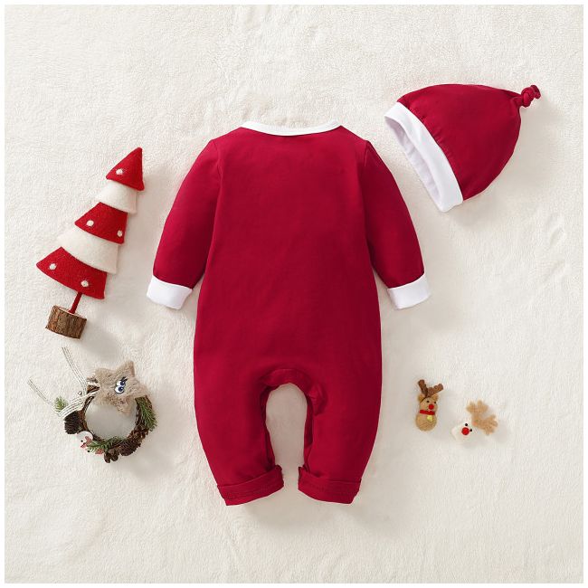 Salopeta bebe - Bebe Mos Craciun (Marime Disponibila: 12-18 luni (Marimea 21 incaltaminte)) MBMS52