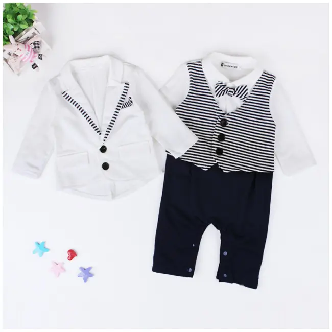 Salopeta eleganta cu sacou alb pentru bebelusi ADCC00251-H5.9-12 luni (Marimea 20 incaltaminte)