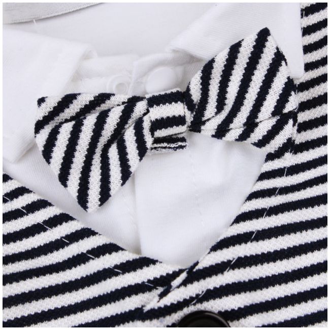 Salopeta eleganta cu sacou alb pentru bebelusi ADCC00251-H5.9-12 luni (Marimea 20 incaltaminte)