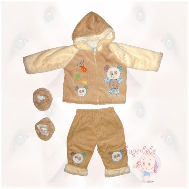 Costumas captusit cu botosei - Bear 6-9 luni - 8330 Ax.6-9 luni