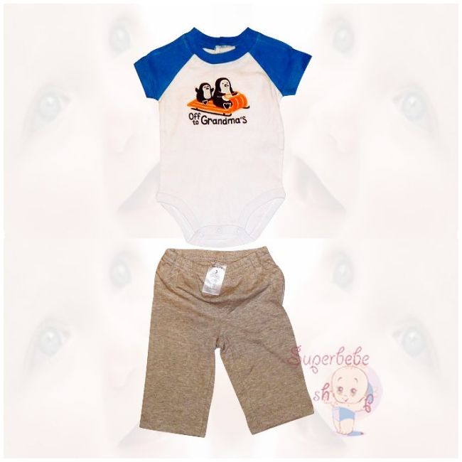 Costumas cu body - off to grandma's 3 luni - 15925.3 luni