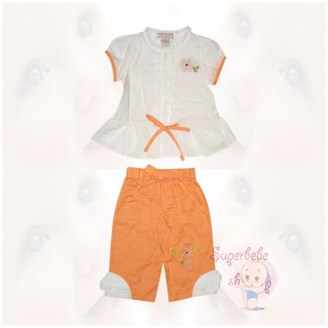 Costumas cu pantaloni portocalii - Haine fetite 12 luni - 12984 B.12 luni