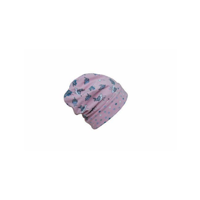 Caciula Bunny Pink, cu bordura, in strat dublu, 35-39 cm KDECDB36BUNP