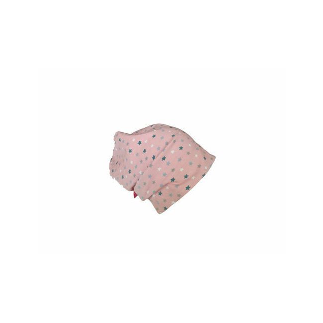 Caciula Pink Stars, cu bordura, in strat dublu, 41-45 cm KDECDB618PIST