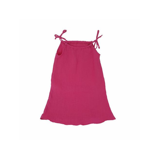 Rochie de vara cu snur pentru fetite, din muselina, Pink Pop, 5-6 ani KDERM56BLD