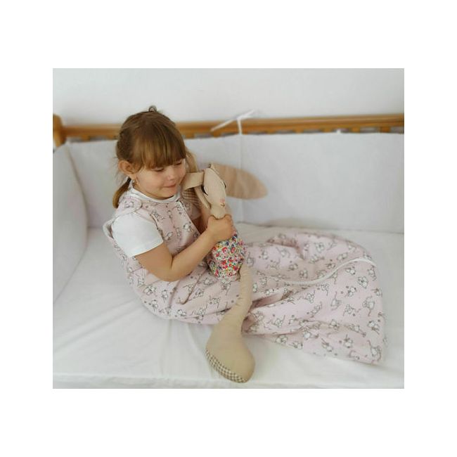Sac de dormit copii, Loving Bear Pink, din bumbac, 95 cm, 2.5 tog - Iarna KDET9525LBP