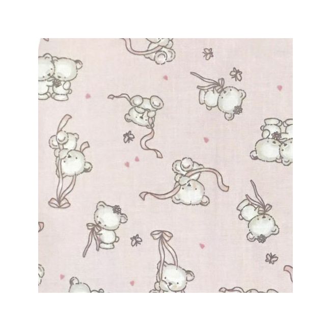 Sac de dormit copii, Loving Bear Pink, din bumbac, 70 cm, 1 tog - Toamna KDEP701LBP
