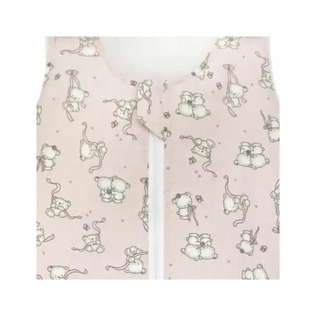 Sac de dormit copii, Loving Bear Pink, din bumbac, 85 cm, 1 tog - Toamna KDEP851LBP