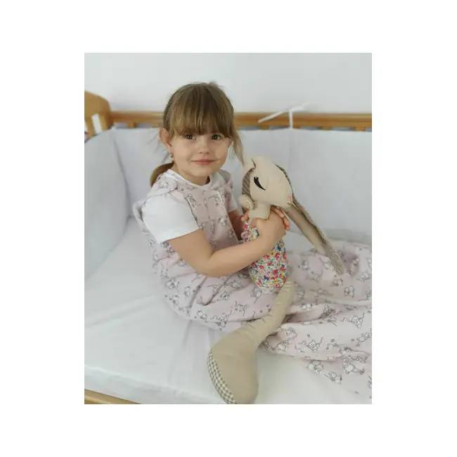 Sac de dormit copii, Loving Bear Pink, din bumbac, 140 cm, 0.5 tog - Vara KDEV14005LBP