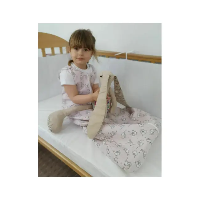 Sac de dormit copii, Loving Bear Pink, din bumbac, 140 cm, 0.5 tog - Vara KDEV14005LBP