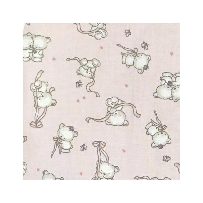 Sac de dormit copii, Loving Bear Pink, din bumbac, 60 cm, 0.5 tog - Vara KDEV6005LBP