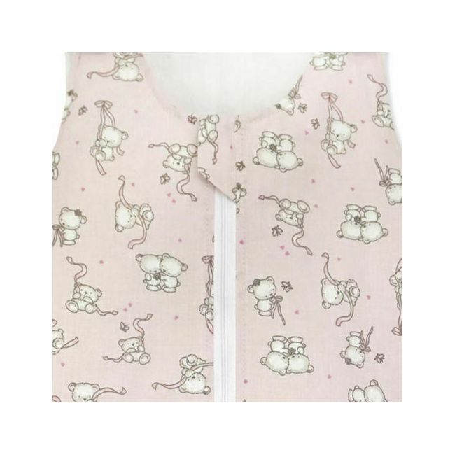 Sac de dormit copii, Loving Bear Pink, din bumbac, 70 cm, 0.5 tog - Vara KDEV7005LBP