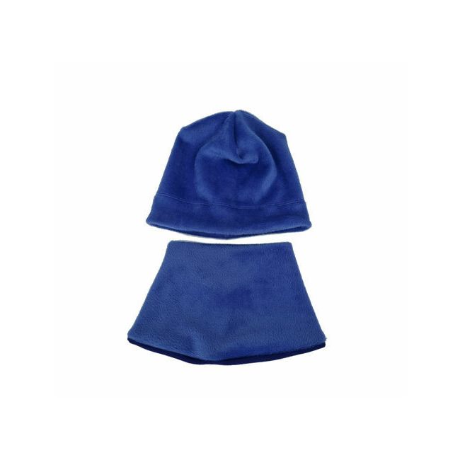 Set caciula cu protectie gat Fleece Blue pentru copii 3-5 ani, din bumbac KDECPF35BLU