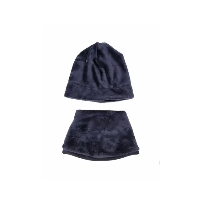 Set caciula cu protectie gat Fleece Navy pentru copii 18-36 luni, din bumbac KDECPF1836NVY