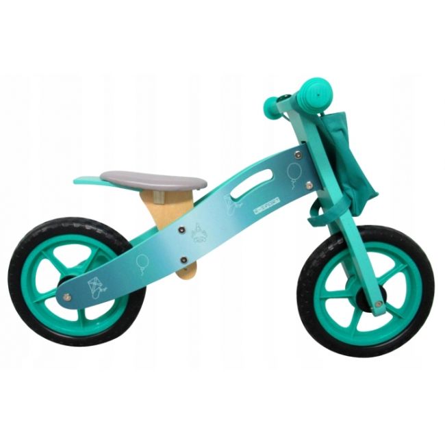 Bicicleta fara pedale din lemn cu roti din spuma eva r10 r-sport - turcoaz edeedits002green
