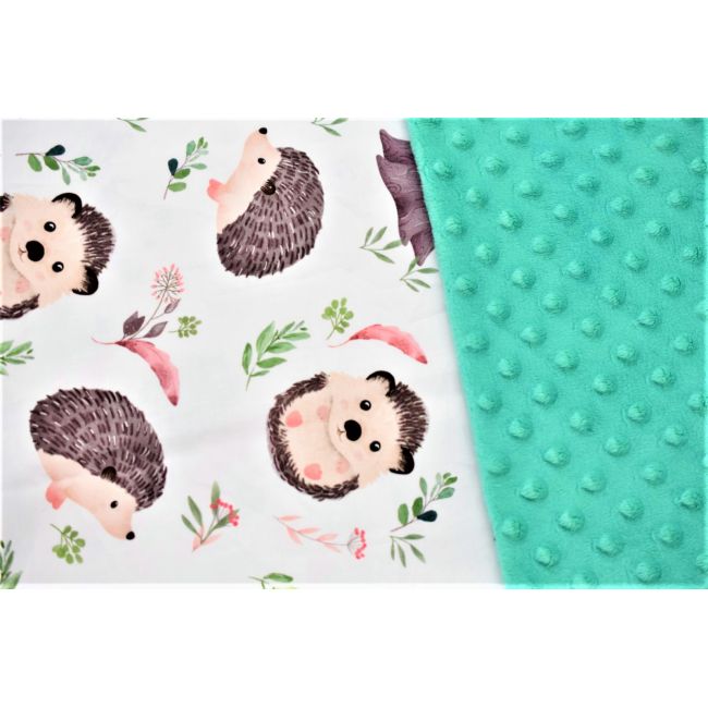 Lenjerie 3 piese patut 120x60 cm model arici si plus turquoise PFCC7795