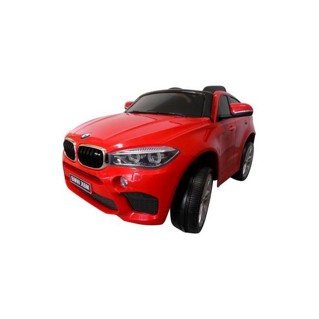 Masinuta electrica cu telecomanda, roti din spuma eva si scaun din piele bmw x6m r-sport - rosu edeedijj2199elrosu