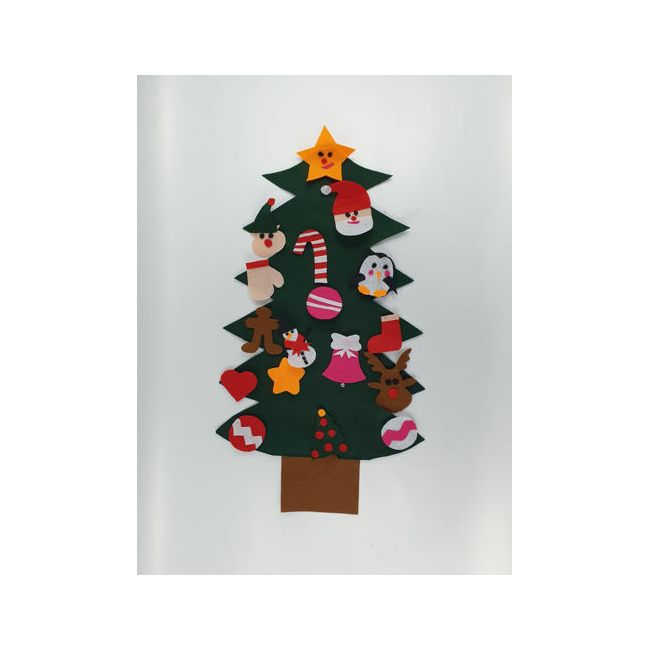 Bradut de Craciun din fertu cu decoratiuni, pentru perete,75cm KDEBCF75DP