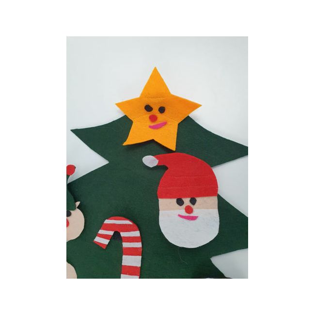 Bradut de Craciun din fertu cu decoratiuni, pentru perete,75cm KDEBCF75DP