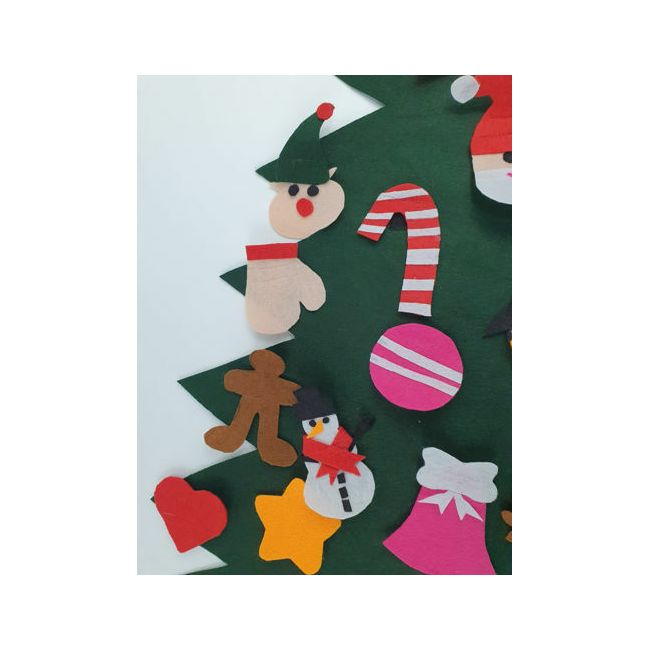 Bradut de Craciun din fertu cu decoratiuni, pentru perete,75cm KDEBCF75DP