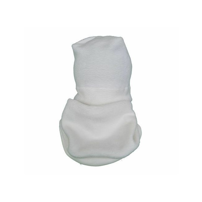 Set caciula cu protectie gat Fleece Alb pentru copii 3-6 luni, din bumbac KDECPF36ALB