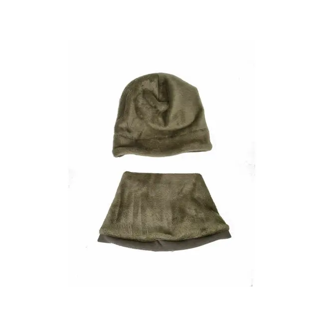 et caciula cu protectie gat Fleece Kaki pentru copii 6-8 ani, din bumbac KDECPF68KAKI