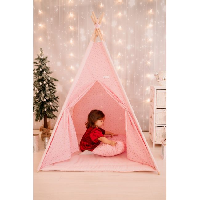 Cort de joaca, Gold Stars Teepee Pink, 110 x 110 MRD971