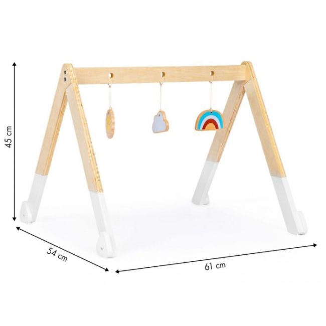 Bara educativa din lemn pentru copii cu 3 jucarii, ecotoys ca12231 edeedica12231