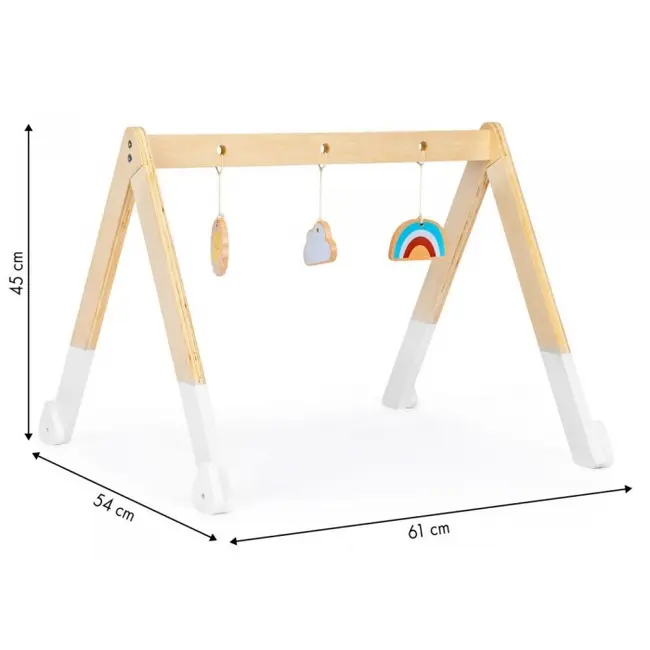 Bara educativa din lemn pentru copii cu 3 jucarii, ecotoys ca12231 edeedica12231