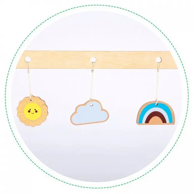 Bara educativa din lemn pentru copii cu 3 jucarii, ecotoys ca12231 edeedica12231
