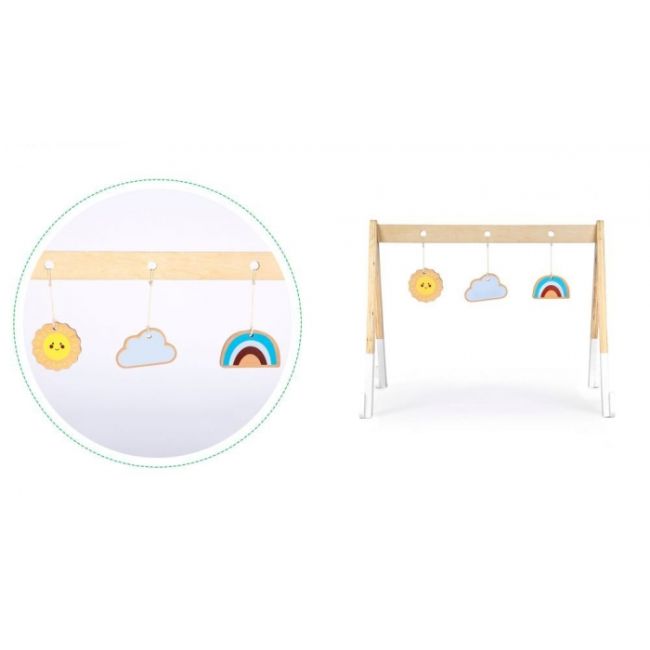 Bara educativa din lemn pentru copii cu 3 jucarii, ecotoys ca12231 edeedica12231