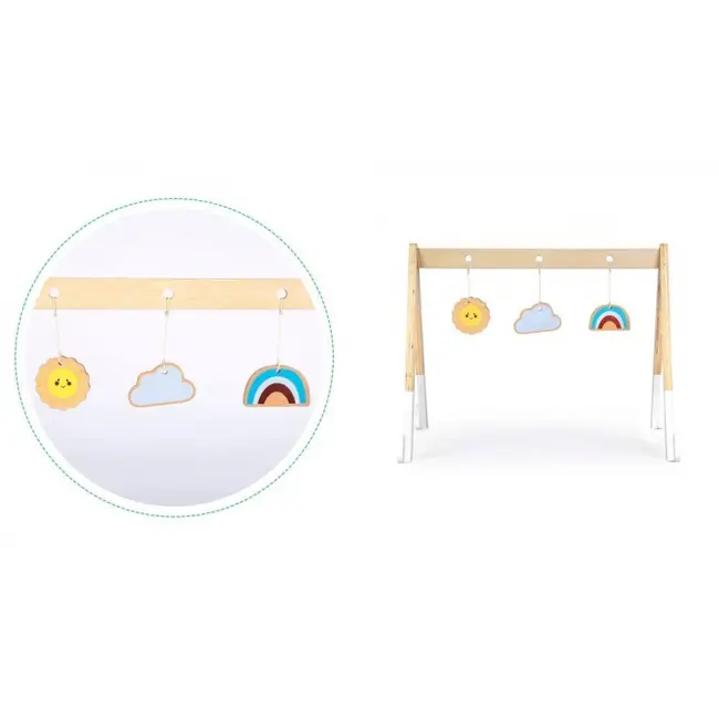Bara educativa din lemn pentru copii cu 3 jucarii, ecotoys ca12231 edeedica12231