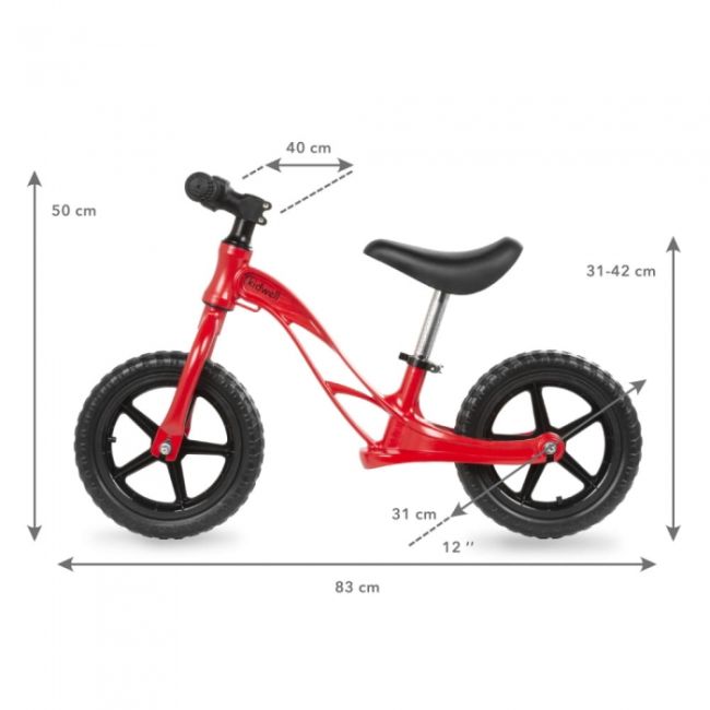 Bicicleta fara pedale cu cadru din magneziu kidwell rocky red edeedirobiroc01a3