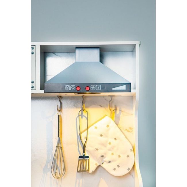 Bucatarie din lemn cu sunete, lumini si accesorii, ecotoys tl10181 edeeditl10181