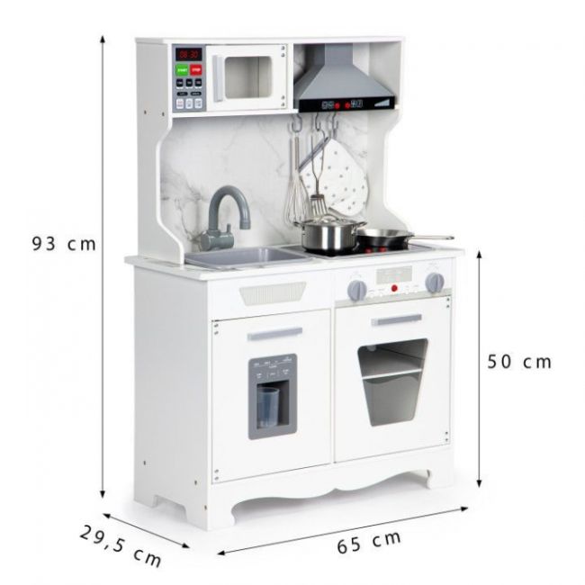 Bucatarie din lemn cu sunete, lumini si accesorii, ecotoys tl10181 edeeditl10181