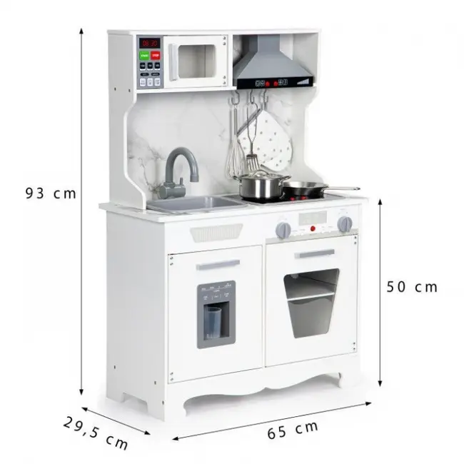 Bucatarie din lemn cu sunete, lumini si accesorii, ecotoys tl10181 edeeditl10181