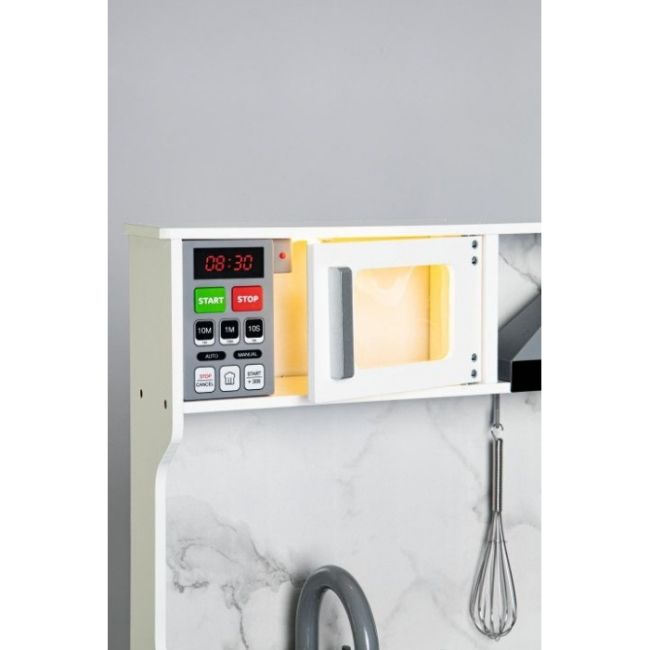 Bucatarie din lemn cu sunete, lumini si accesorii, ecotoys tl10181 edeeditl10181