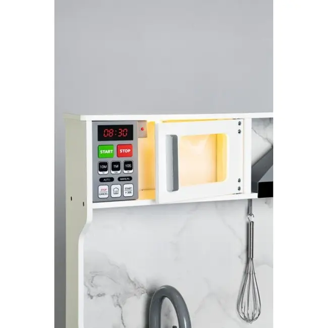 Bucatarie din lemn cu sunete, lumini si accesorii, ecotoys tl10181 edeeditl10181