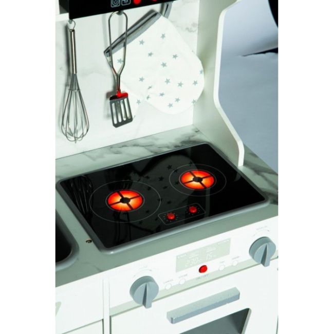 Bucatarie din lemn cu sunete, lumini si accesorii, ecotoys tl10181 edeeditl10181