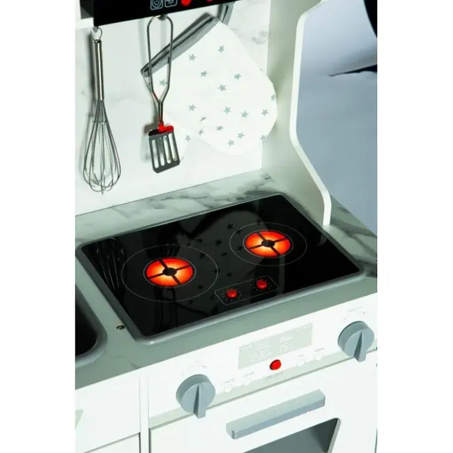 Bucatarie din lemn cu sunete, lumini si accesorii, ecotoys tl10181 edeeditl10181