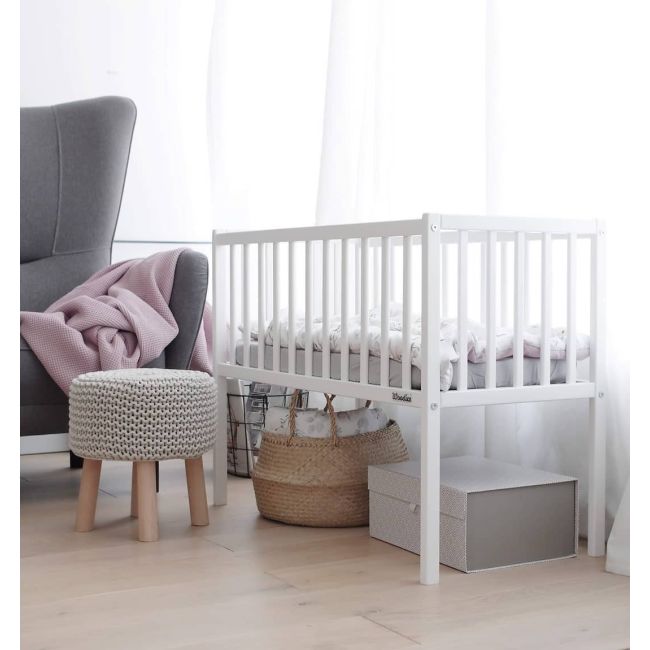 Patut Mic, Co-sleeping Din Lemn, Classic Alb 90 X 40 Cm Pjbbedside_alb