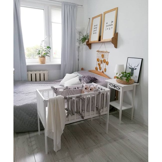 Patut Mic, Co-sleeping Din Lemn, Classic Alb 90 X 40 Cm Pjbbedside_alb