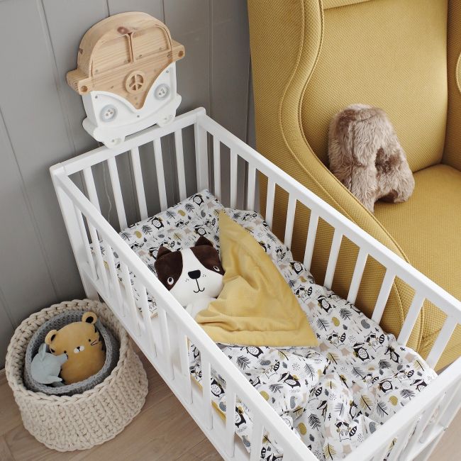 Patut Mic, Co-sleeping Din Lemn, Classic Alb 90 X 40 Cm Pjbbedside_alb