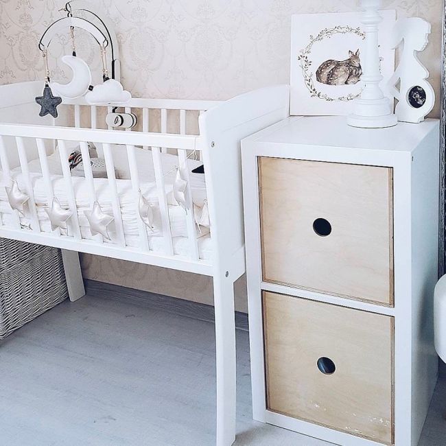 Patut Mic, Co-sleeping Din Lemn, Alb 90 X 40 Cm Pjbbedside_alb01
