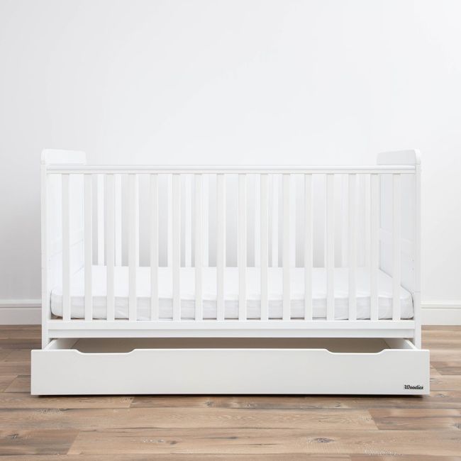 Patut Din Lemn Masiv, Transformabil Pentru Bebe Si Junior, Clasic Alb 140 X 70 Cm Pjbclasic_140