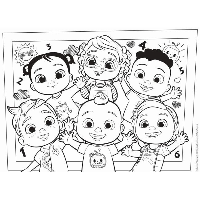 Puzzle de colorat maxi - invatam cu cocomelon (24 piese)