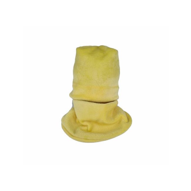 Set caciula cu protectie gat Fleece Galben pentru copii 3-6 luni, din bumbac KDECPF36GLB