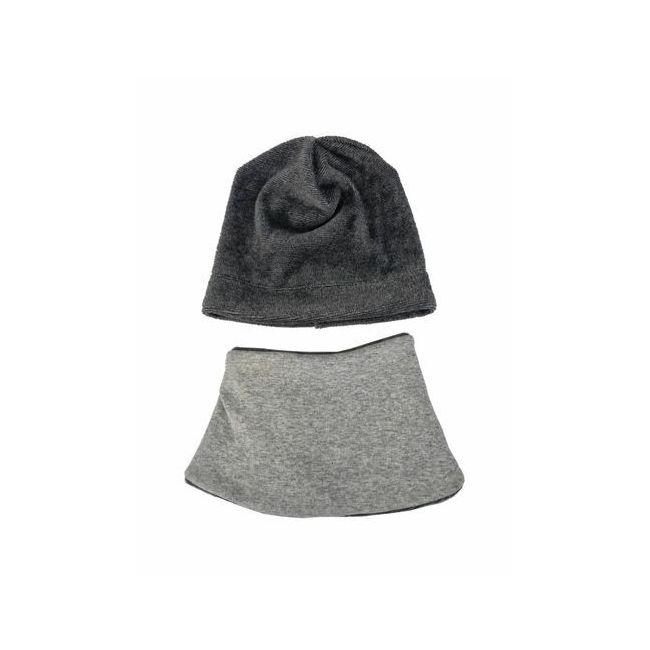 Set caciula cu protectie gat Fleece Gray pentru copii 6-18 luni, din bumbac KDECF618GR